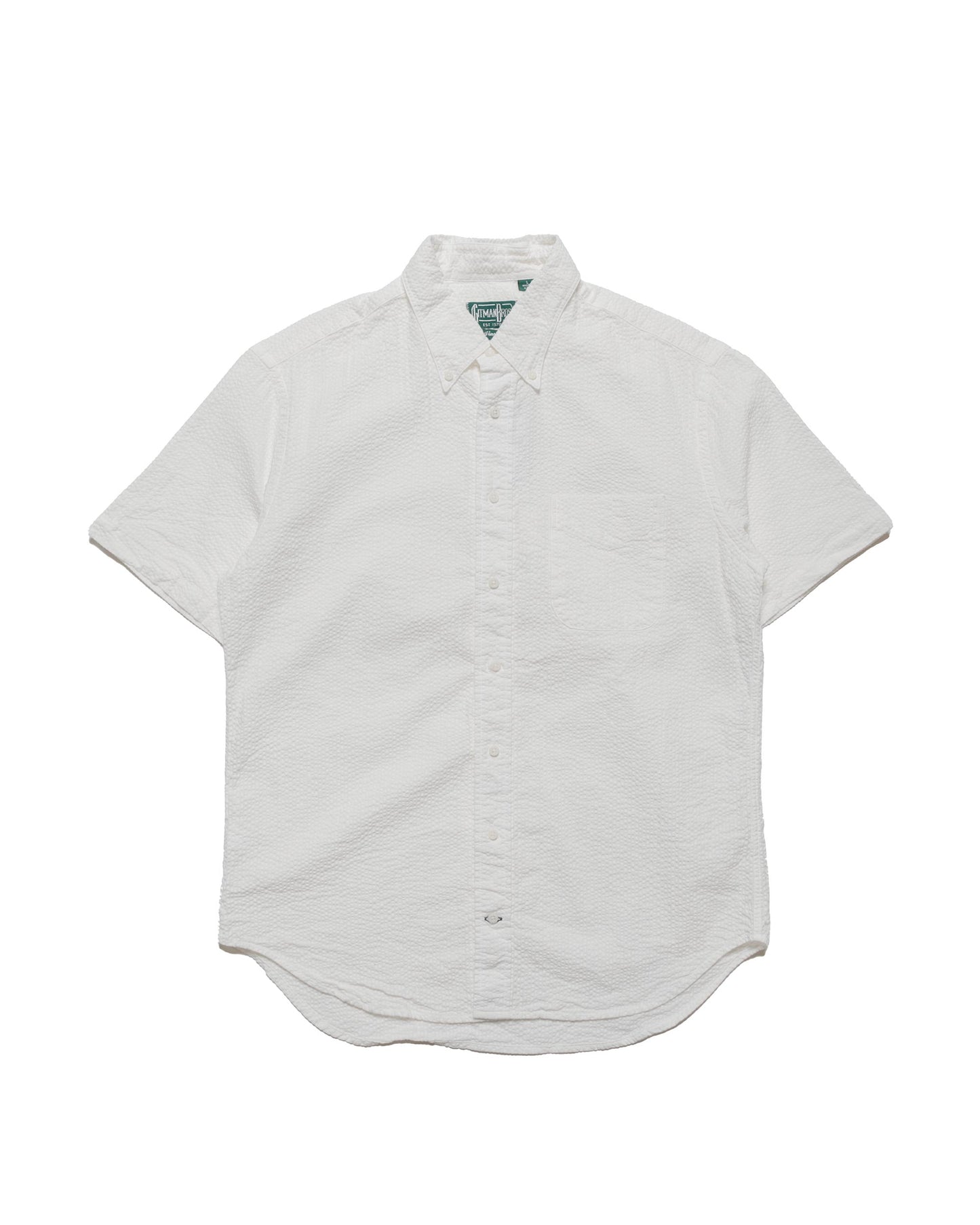 Gitman Vintage Bros. White Seersucker Short Sleeve Shirt