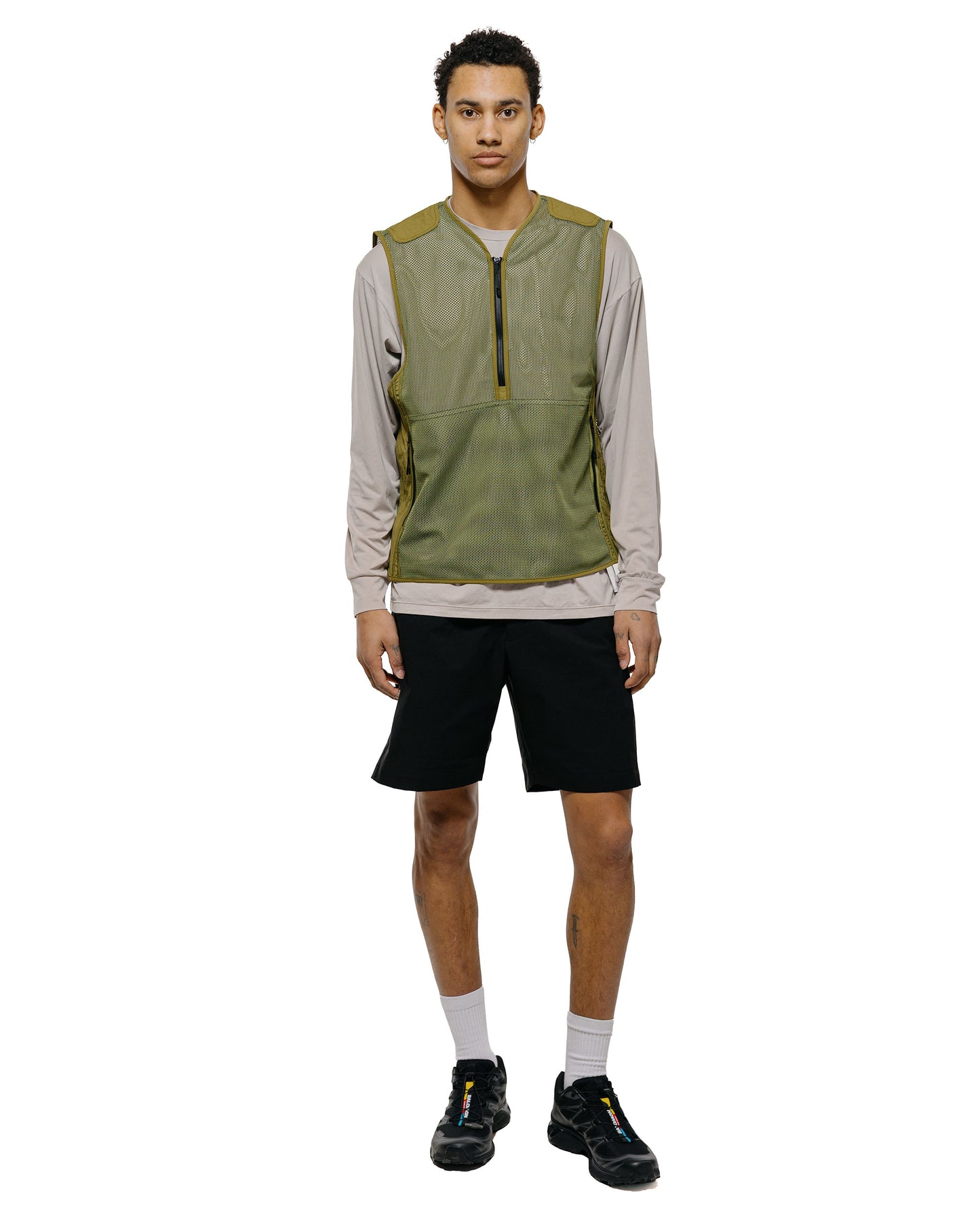 Goldwin Tonalith Mesh Half Zip Vest Usuyanagi
