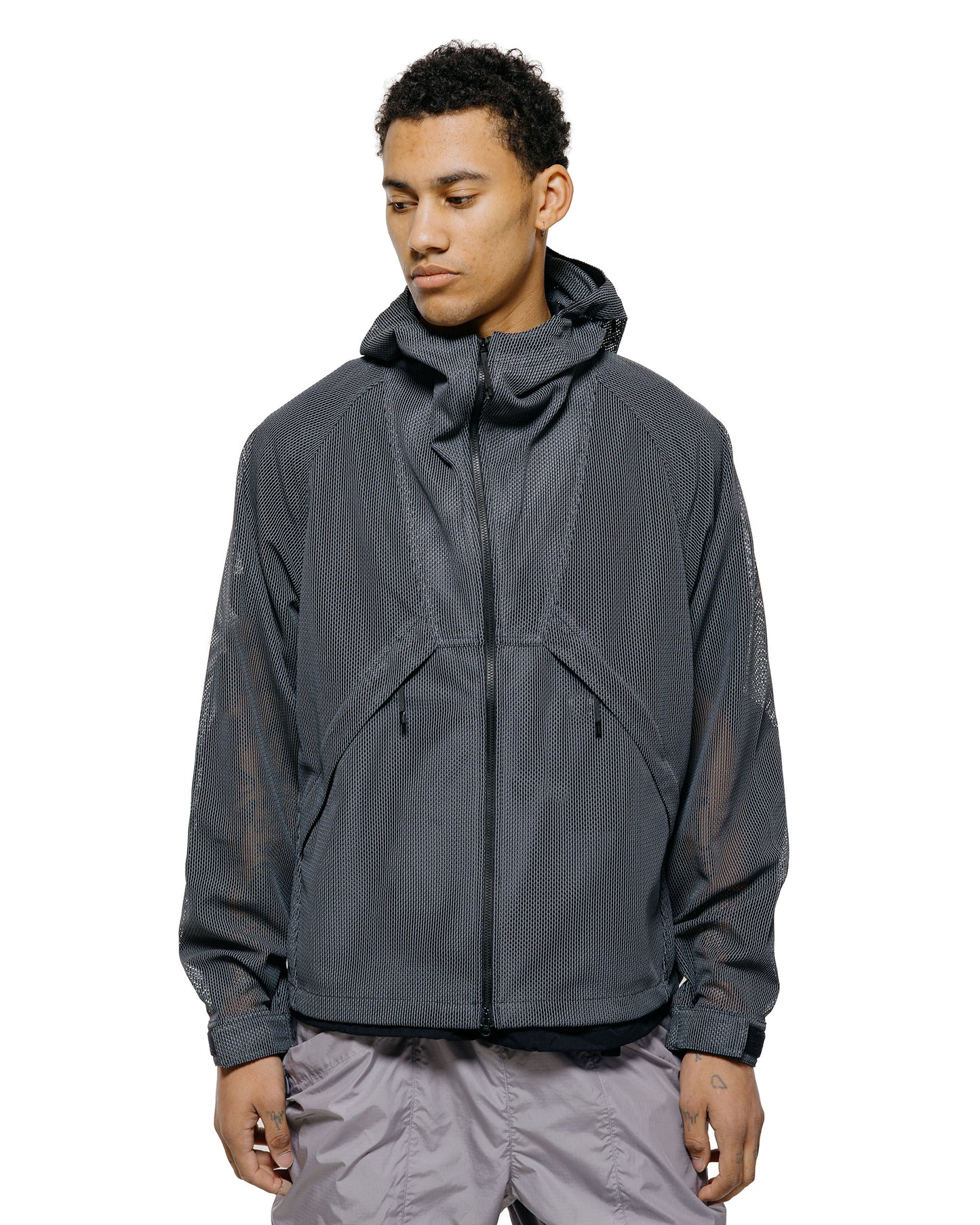 Goldwin Tonalith Mesh Hooded Jacket Black