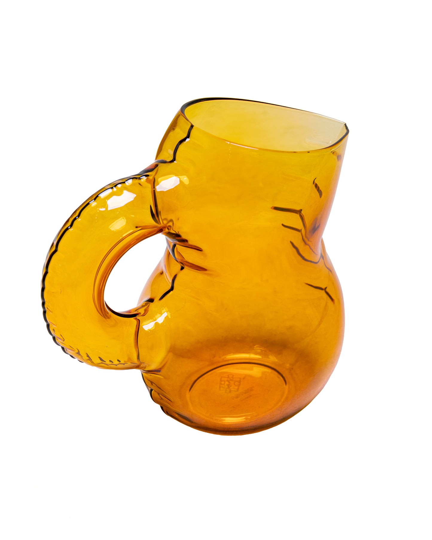 Home Studyo Jug 'Emily' Amber Glass