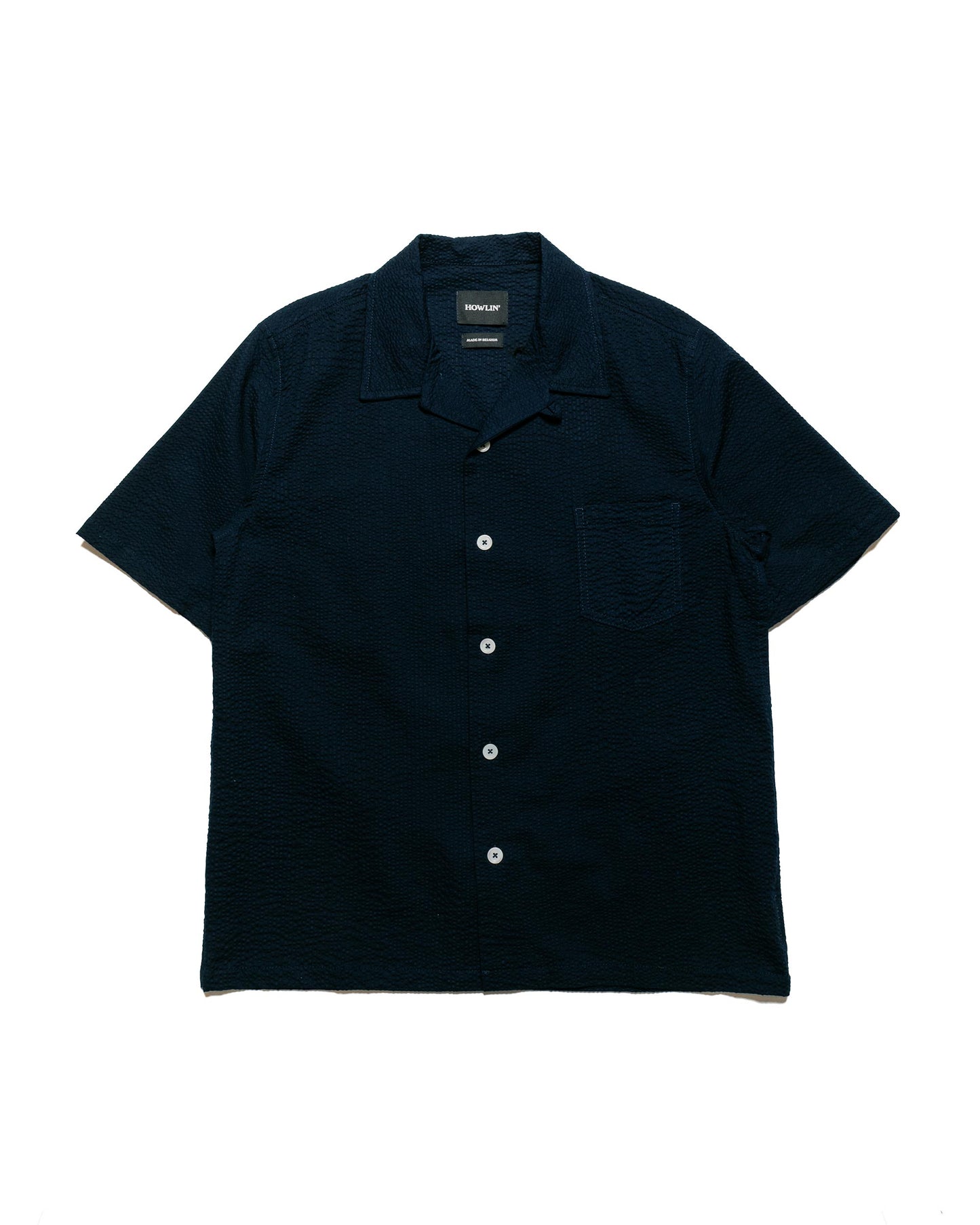 Howlin' Cocktail Shirt Navy Japanese Seersucker