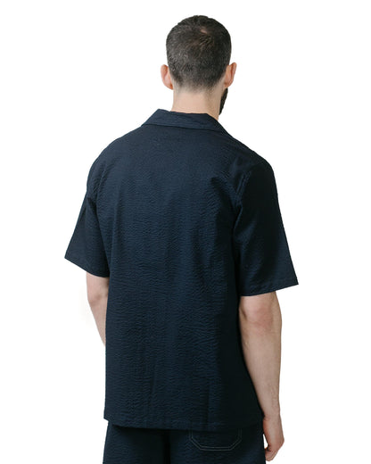 Howlin' Cocktail Shirt Navy Japanese Seersucker model back