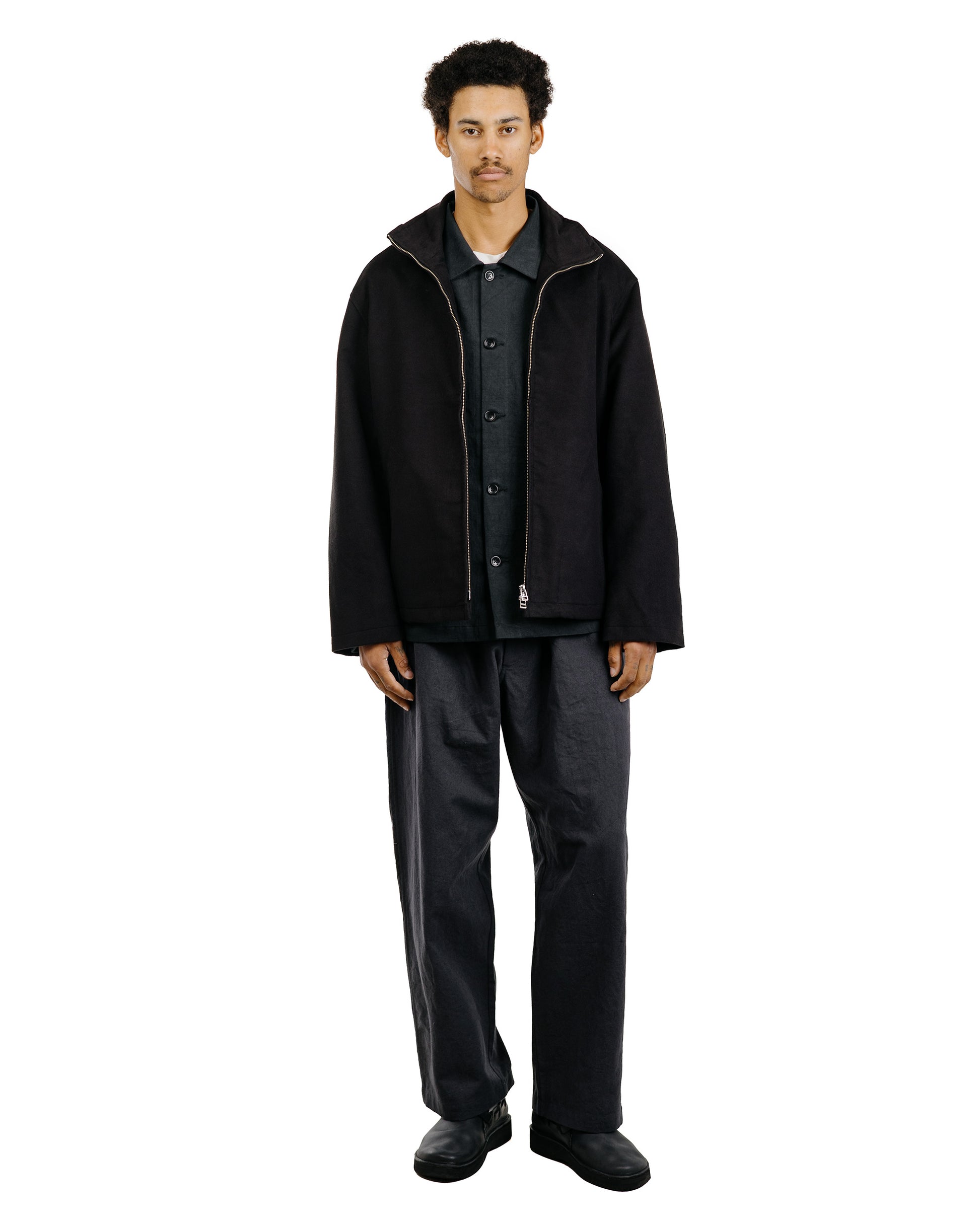 James Coward Circuit Jacket Black Cotton Silk Moleskin