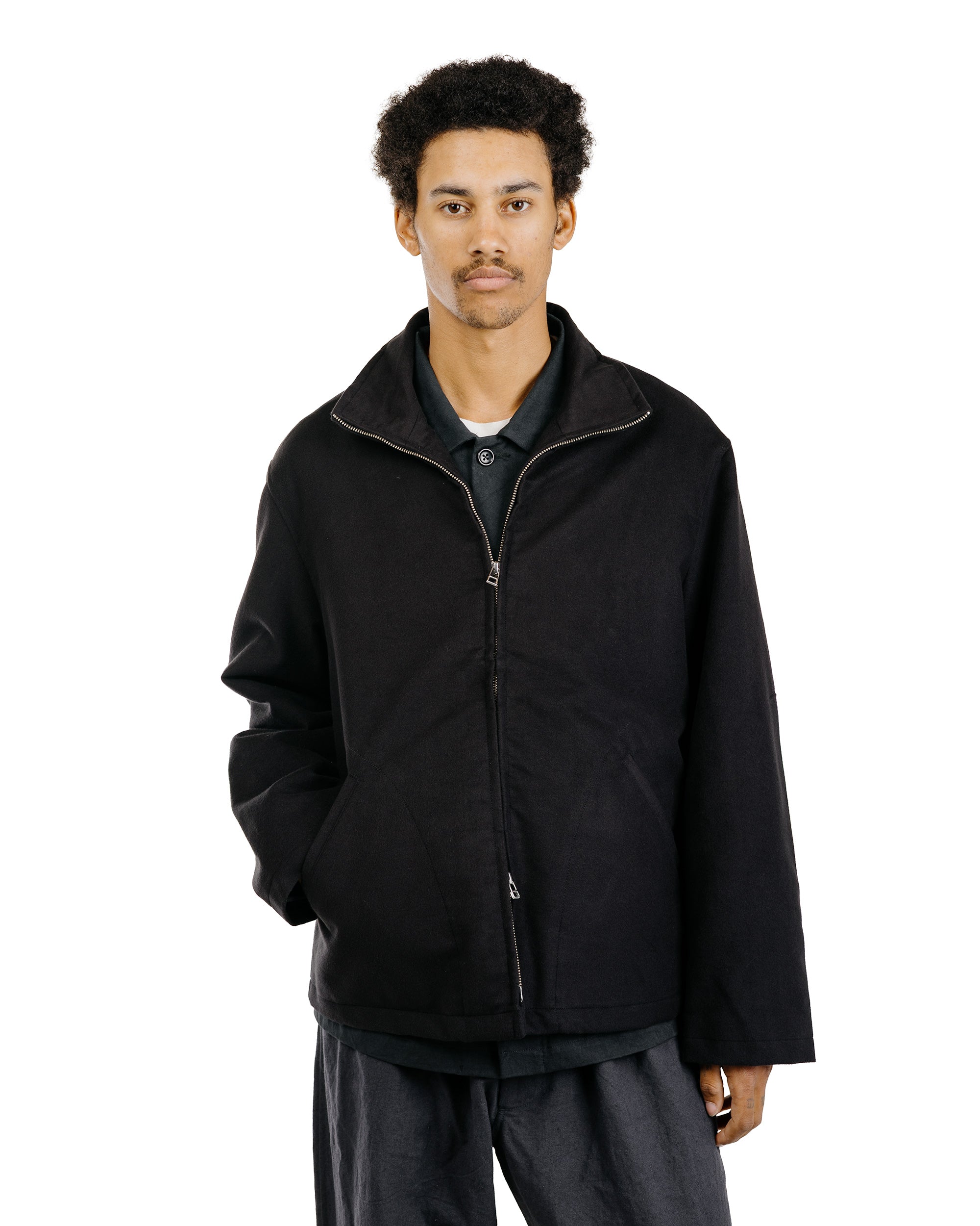 James Coward Circuit Jacket Black Cotton Silk Moleskin