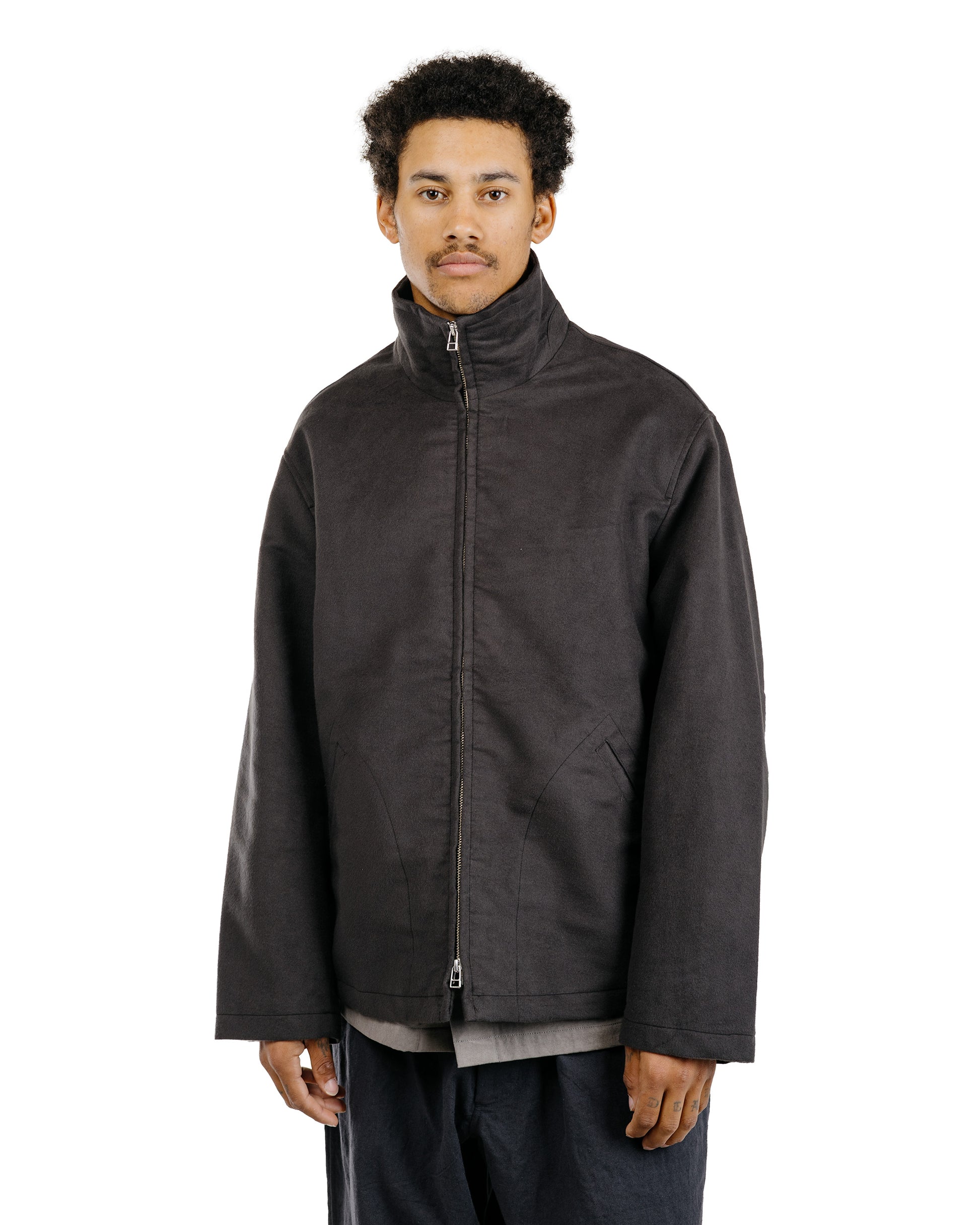 James Coward Circuit Jacket Charcoal Cotton Silk Moleskin