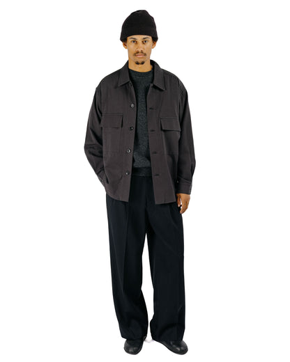 James Coward Double Pocket Overshirt CottonWool Twill Charcoal