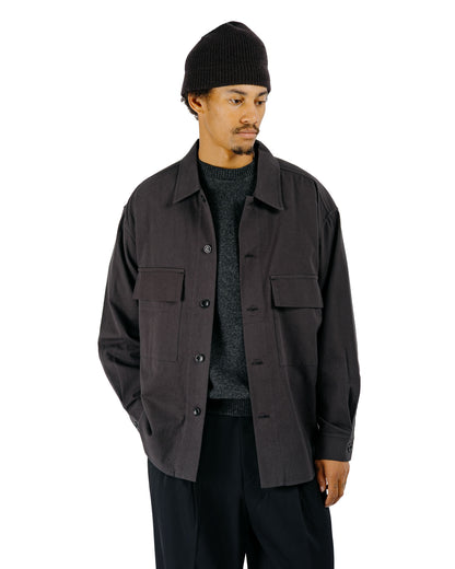 James Coward Double Pocket Overshirt CottonWool Twill Charcoal