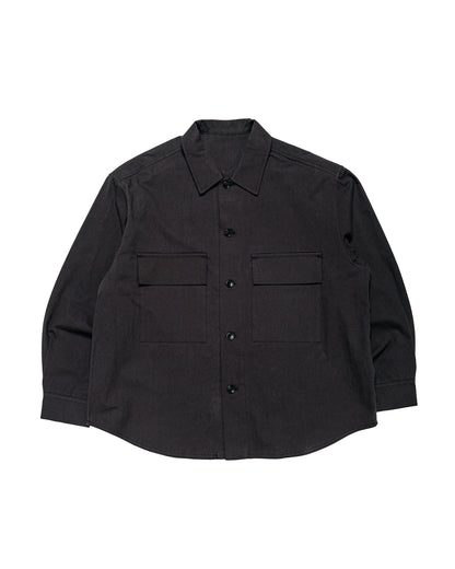 James Coward Double Pocket Overshirt Cotton/Wool Twill Charcoal