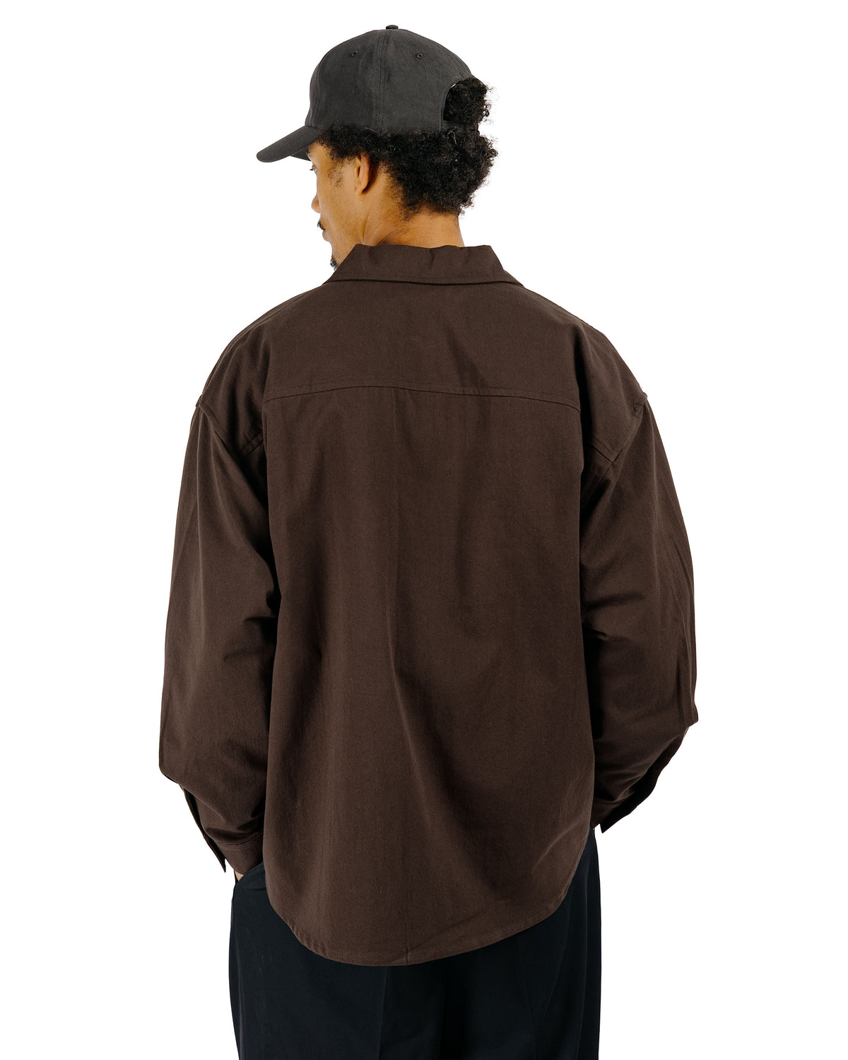 James Coward Double Pocket Overshirt Cotton/Wool Twill Dark Brown