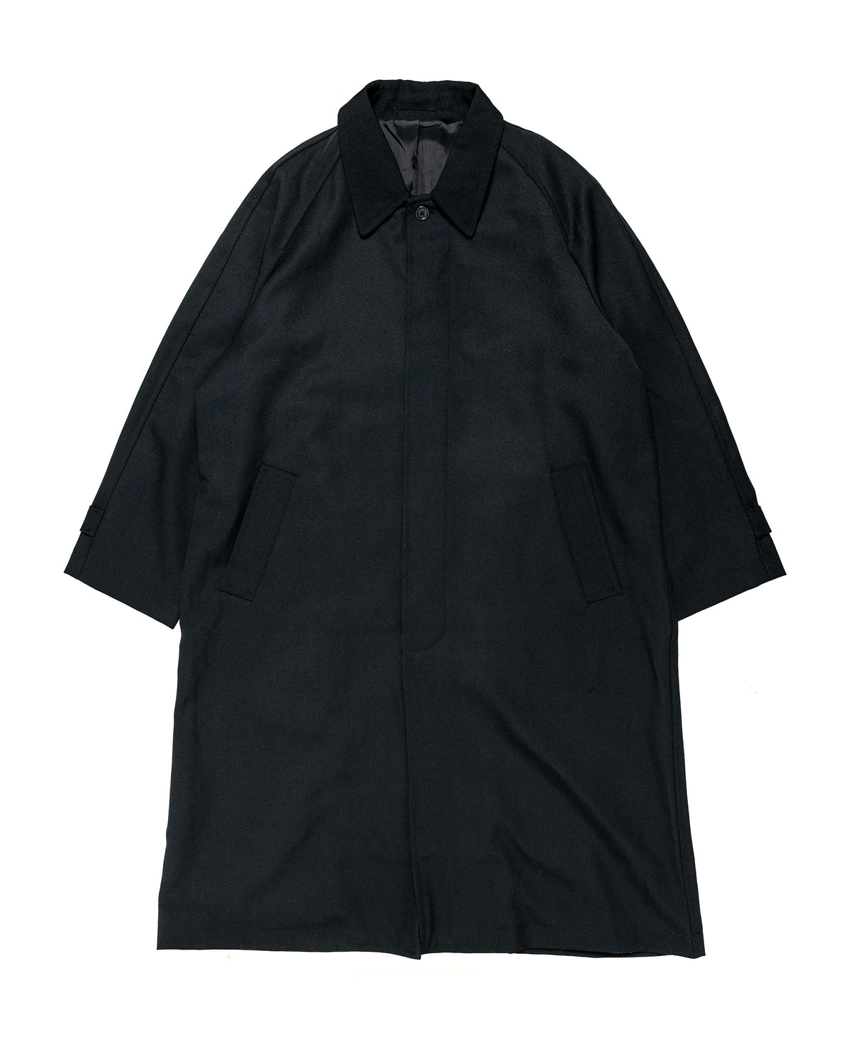James Coward Draft Coat Heavyweight Wool Gabardine Black