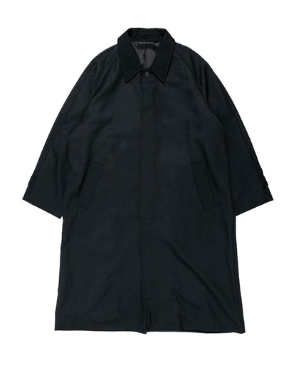 James Coward Draft Coat Heavyweight Wool Gabardine Black