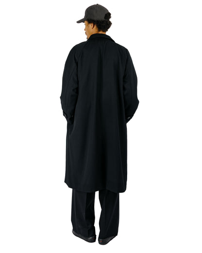 James Coward Draft Coat Heavyweight Wool Gabardine Black