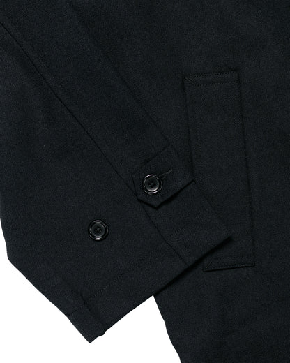 James Coward Draft Coat Heavyweight Wool Gabardine Black