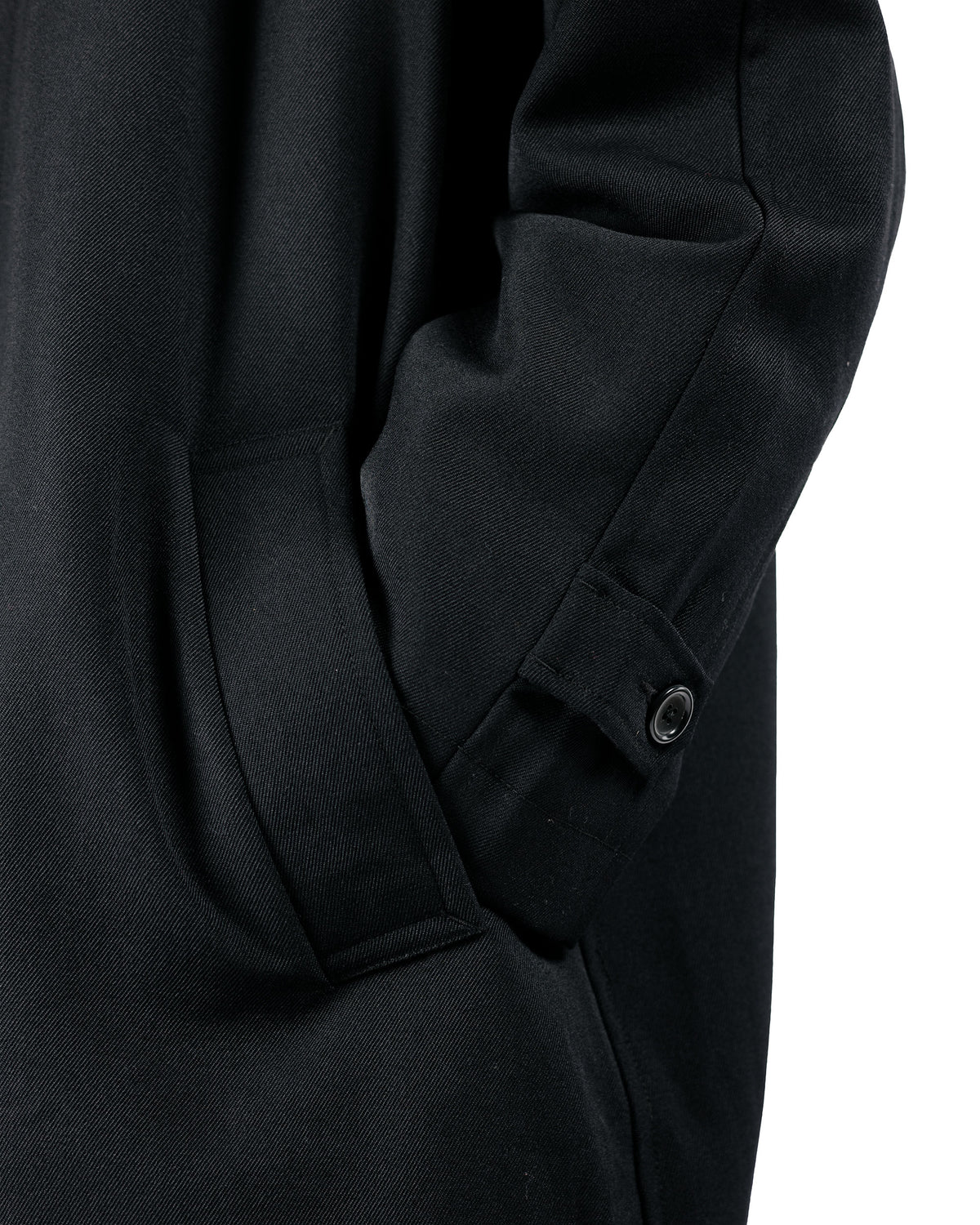 James Coward Draft Coat Heavyweight Wool Gabardine Black