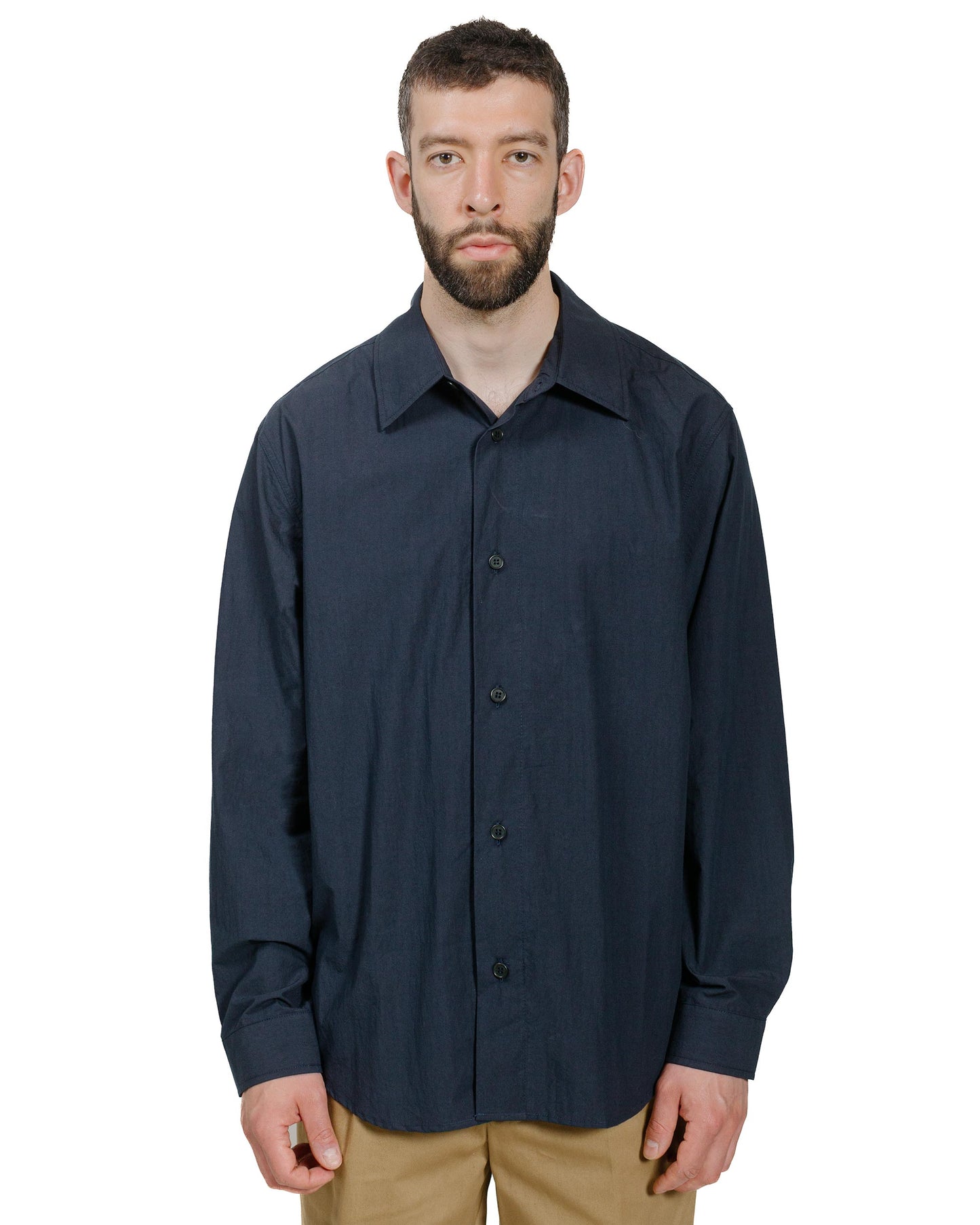 James Coward Filter Shirt Navy Typewriter model front