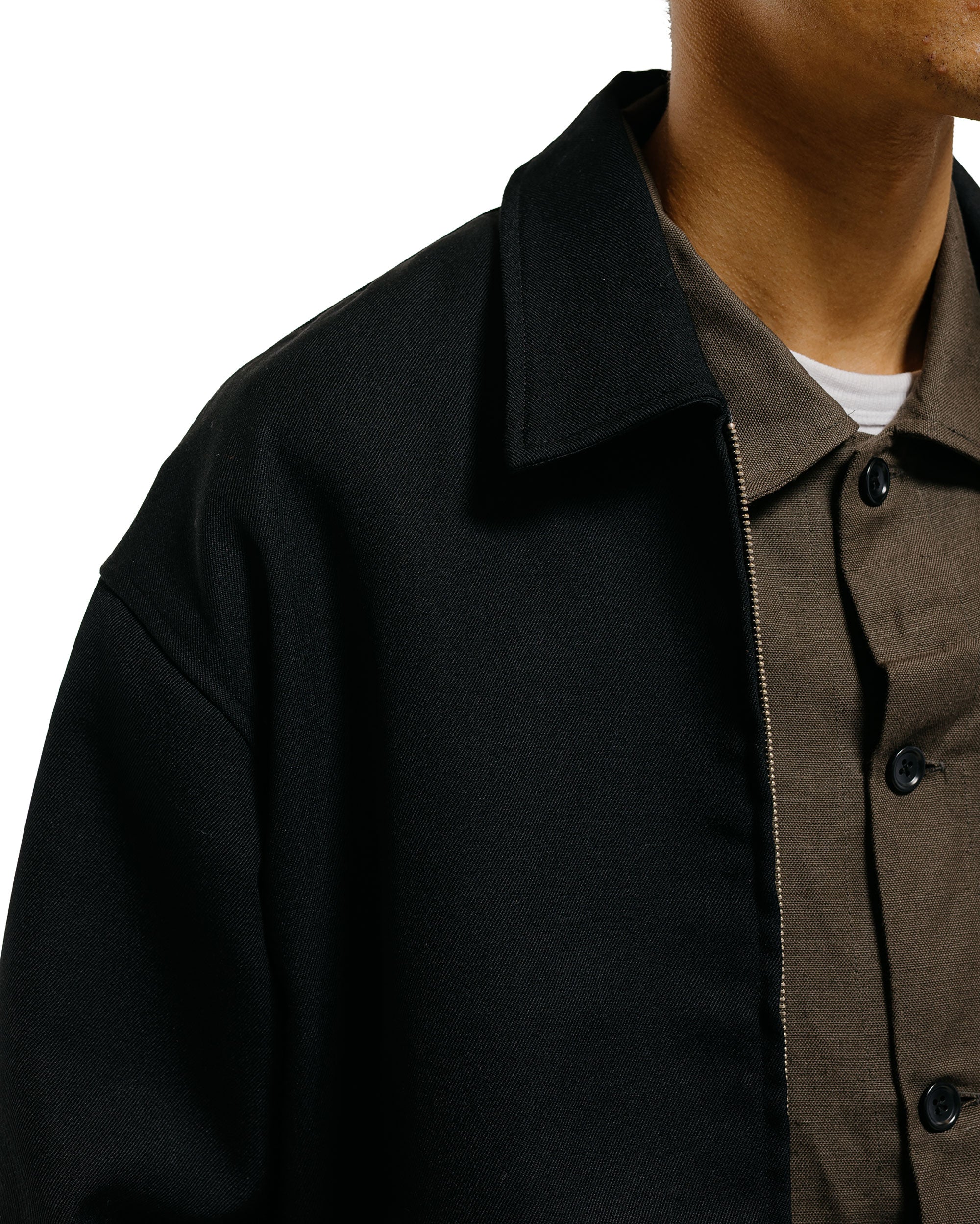James Coward Machine Jacket Black Wool Gabardine