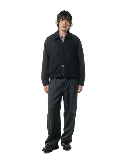 James Coward Machine Jacket Piece Dyed Black Wool Flannel
