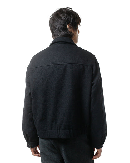 James Coward Machine Jacket Piece Dyed Black Wool Flannel