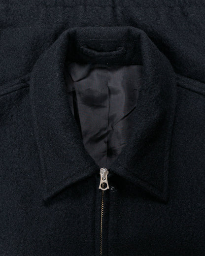 James Coward Machine Jacket Piece Dyed Black Wool Flannel