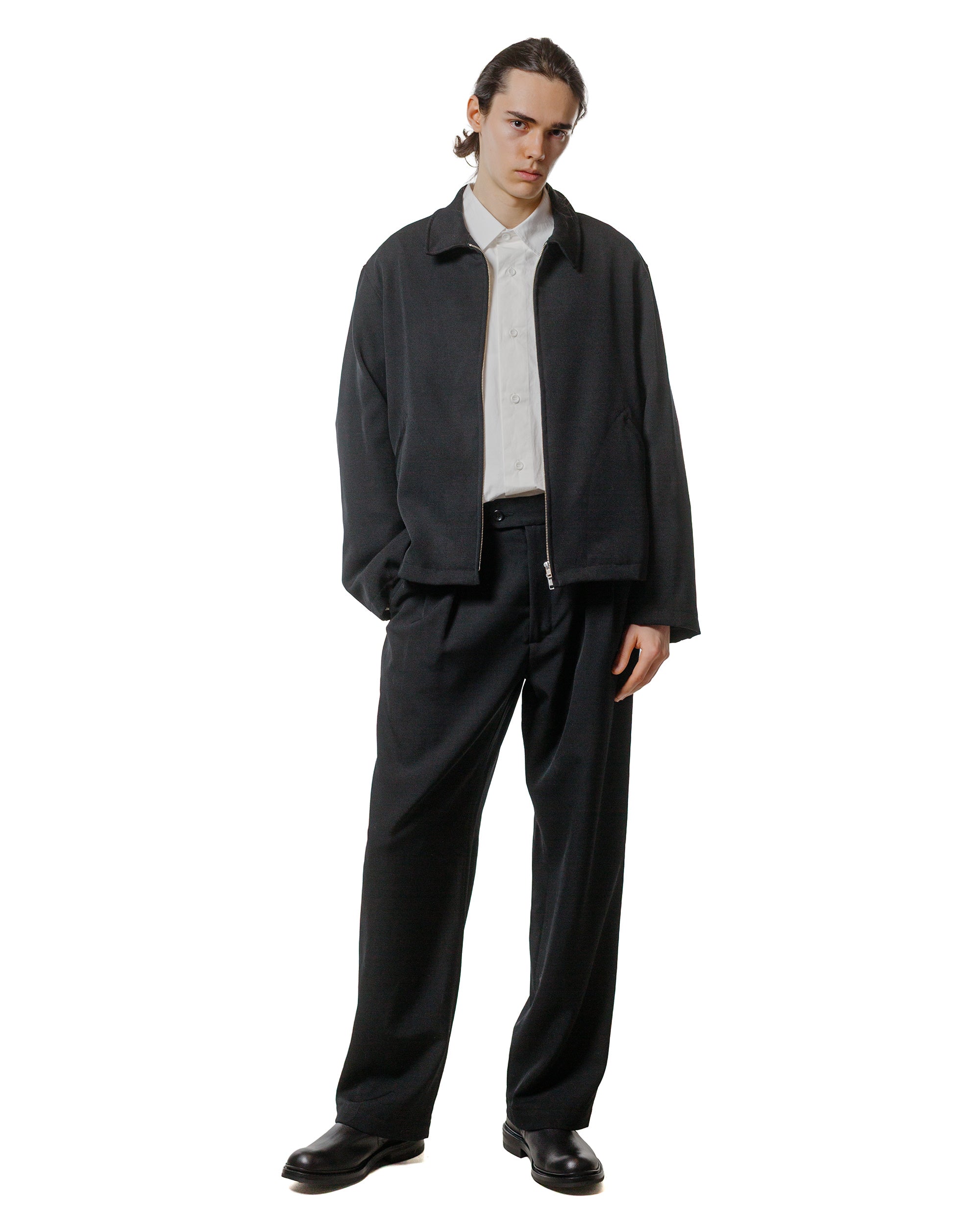 50s vintage wool gabardine wide slacks 黒 WOOL GABARDINE TAB WIDE PANTS(S BLACK): Vintage｜Special Price