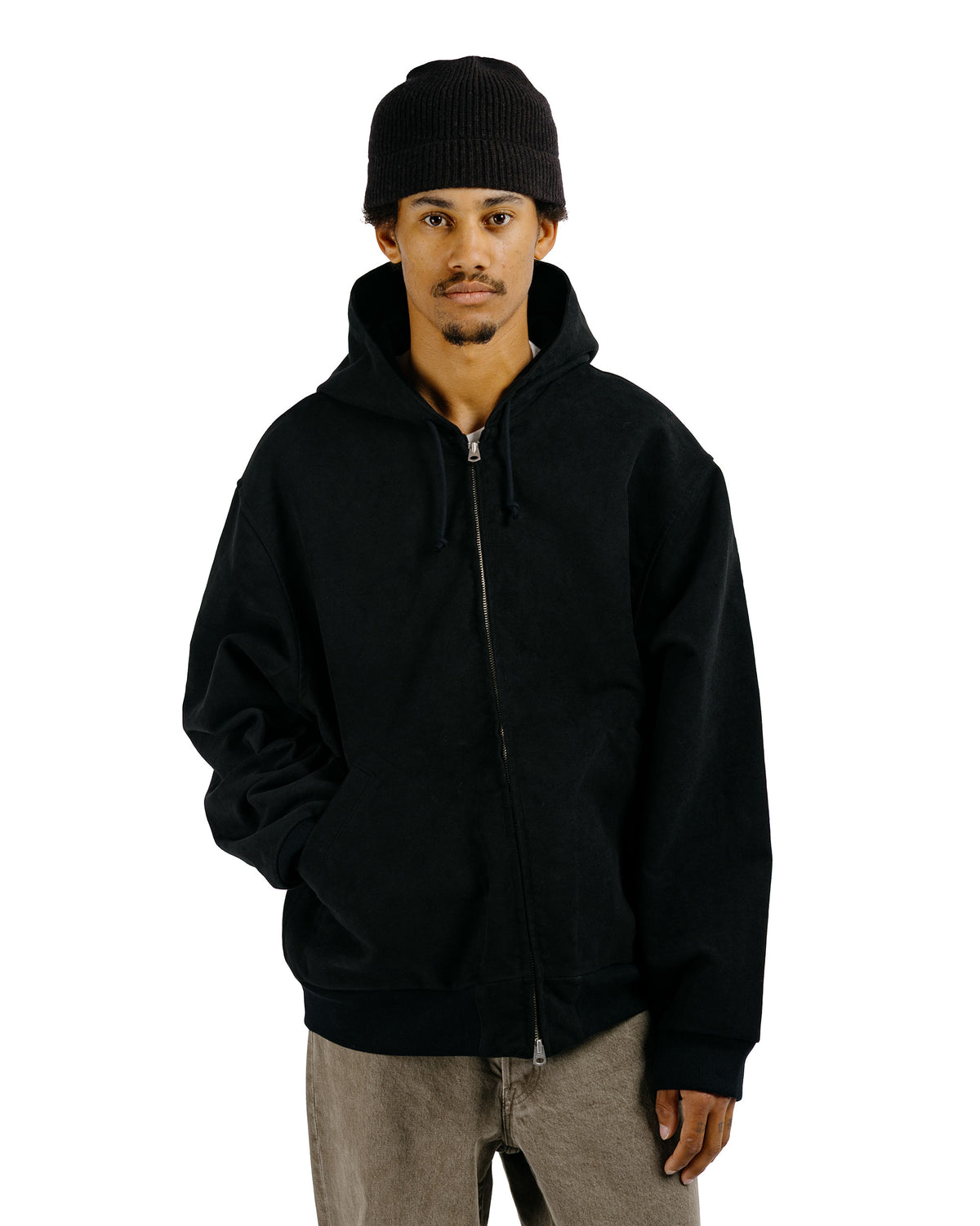 James Coward Parka Black Heavyweight Moleskin