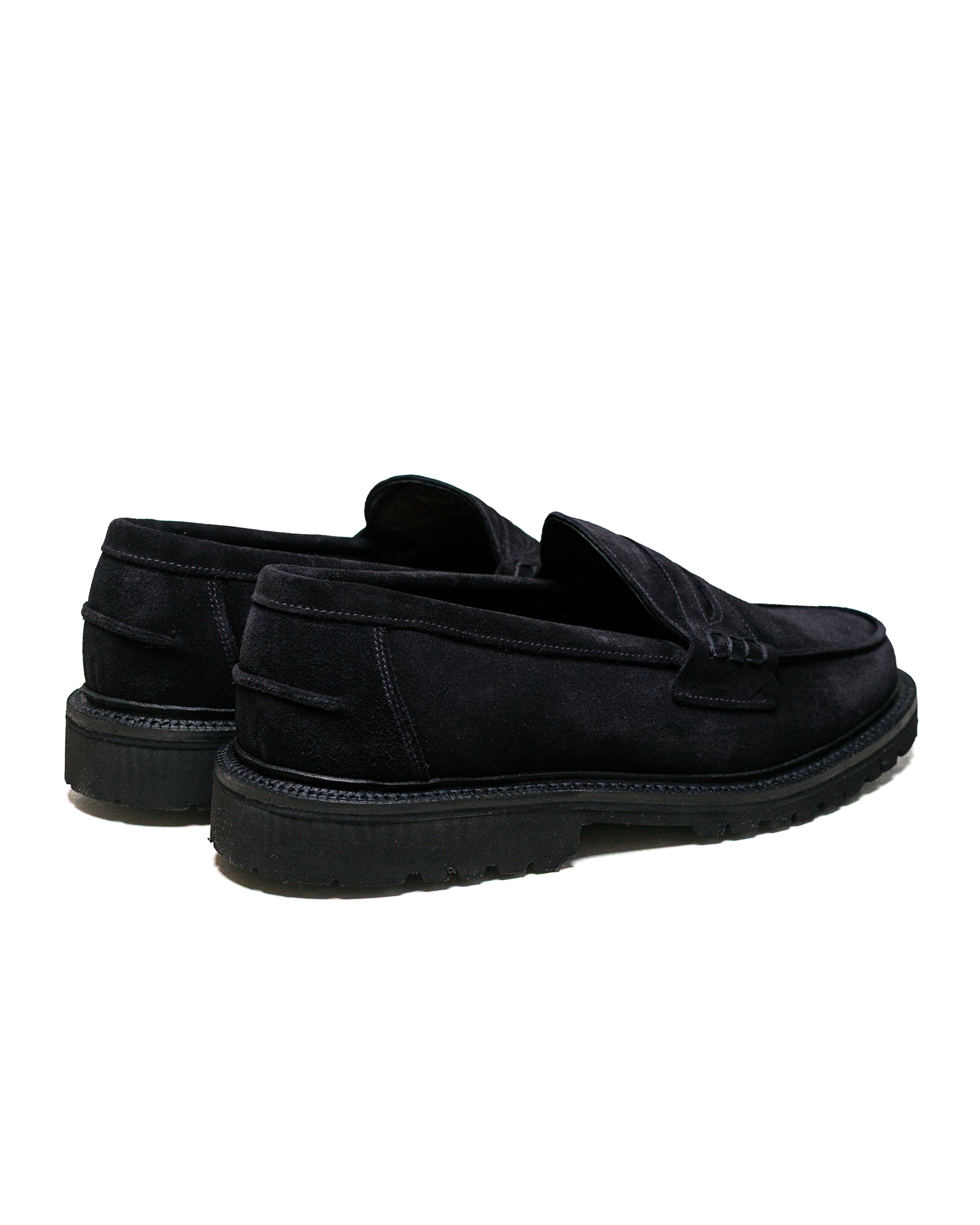 James Coward Sanders Peaceful Beef Roll Loafer Black Suede