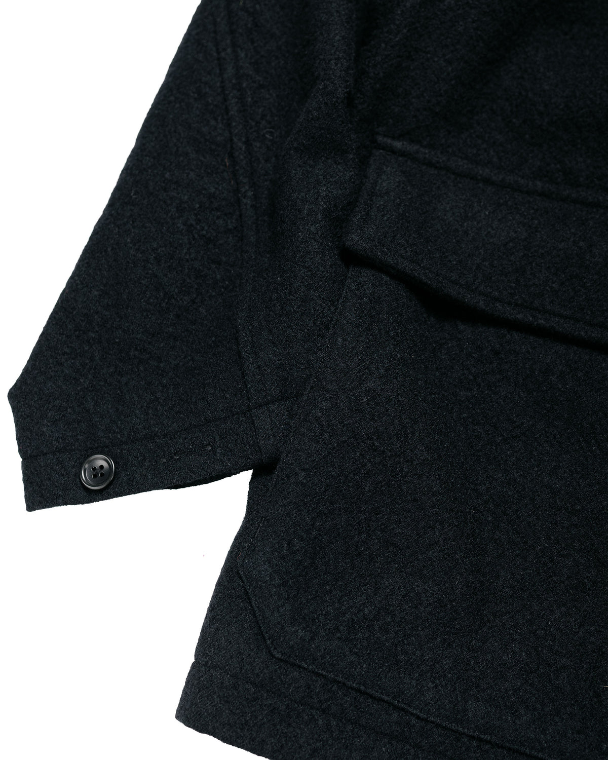 James Coward Sawed Off Mac Piece Dyed Wool Twill Black