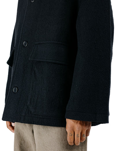 James Coward Sawed Off Mac Piece Dyed Wool Twill Black