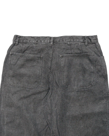 James Coward Set Up Pants Overdyed Charcoal Belgian Linen back