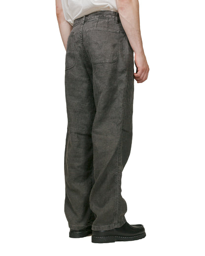 James Coward Set Up Pants Overdyed Charcoal Belgian Linen model back