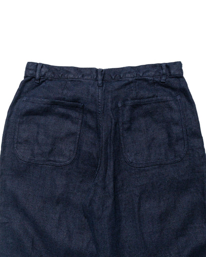 James Coward Set Up Pants Overdyed Indigo Belgian Linen back