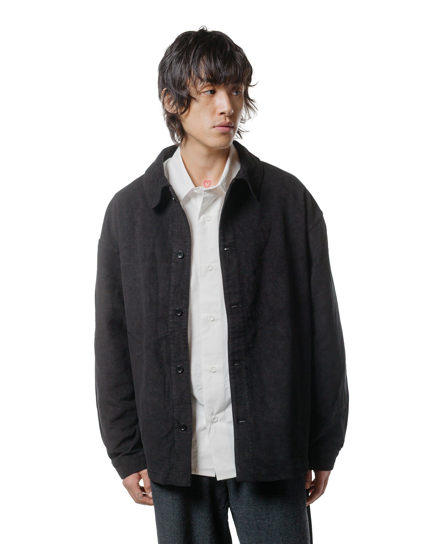 James Coward Signal Shirt Black Cotton Moleskin