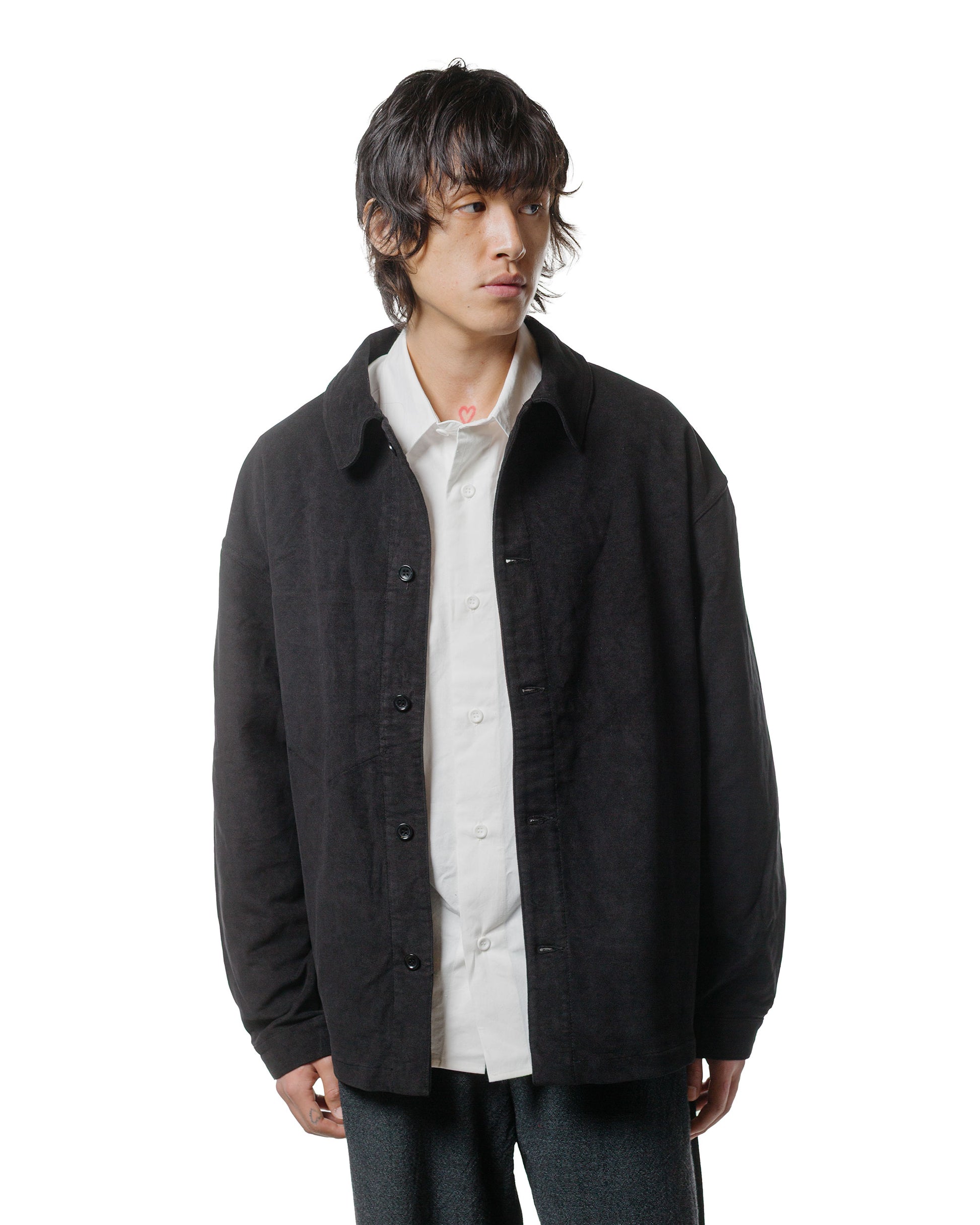 James Coward Signal Shirt Black Cotton Moleskin