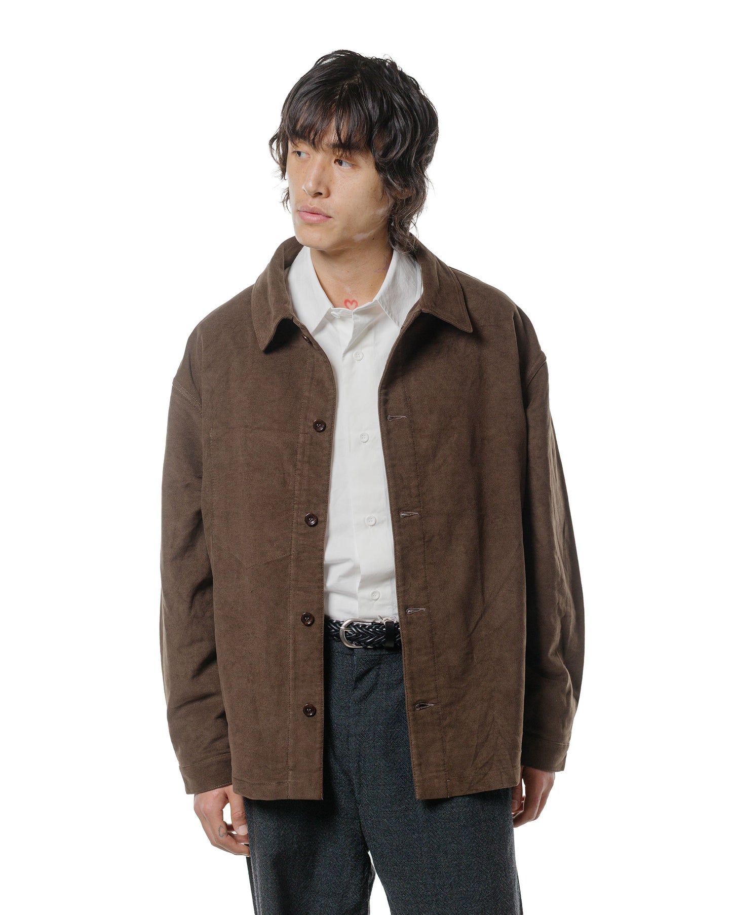 James Coward Signal Shirt Dark Brown Cotton Moleskin
