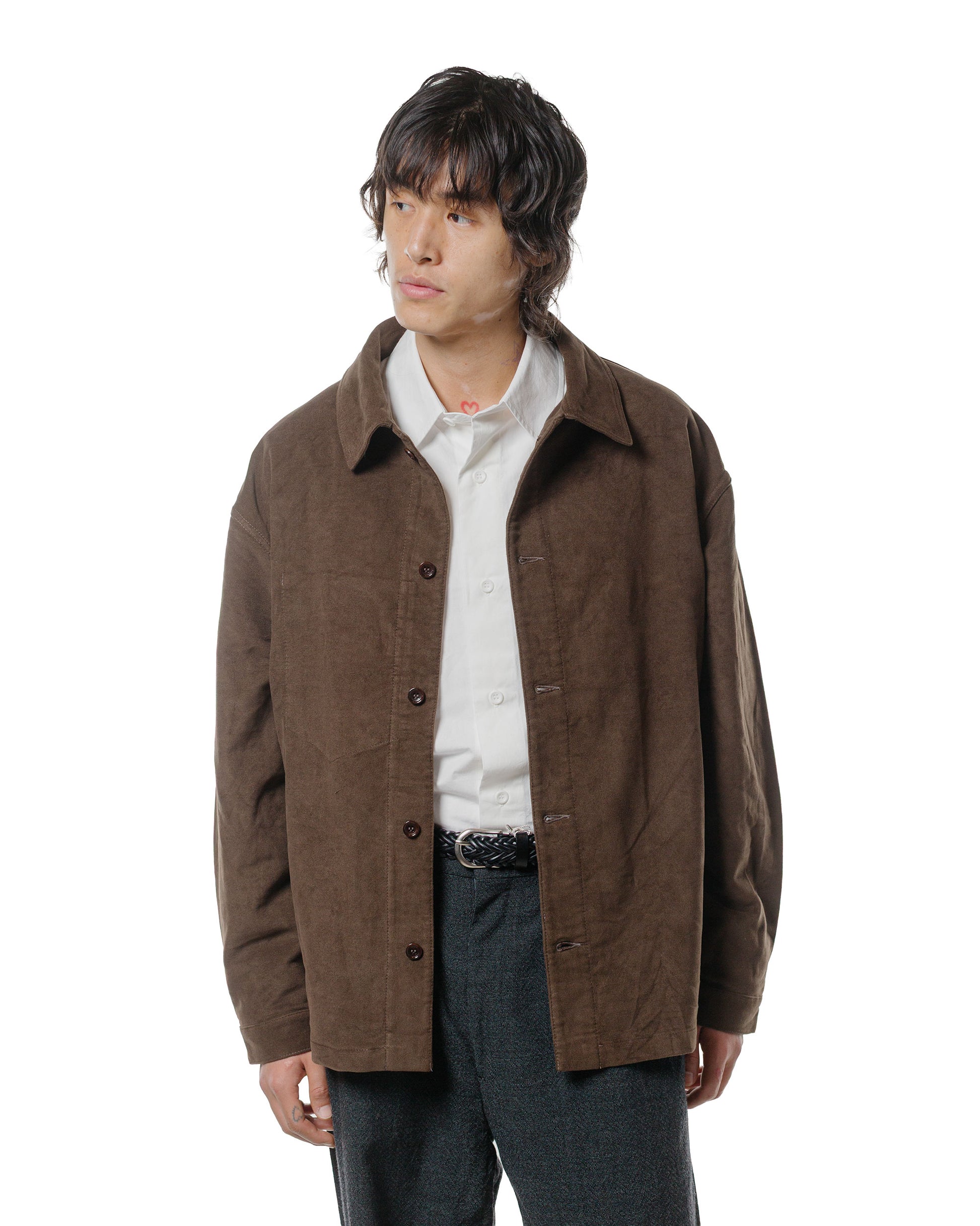 James Coward Signal Shirt Dark Brown Cotton Moleskin