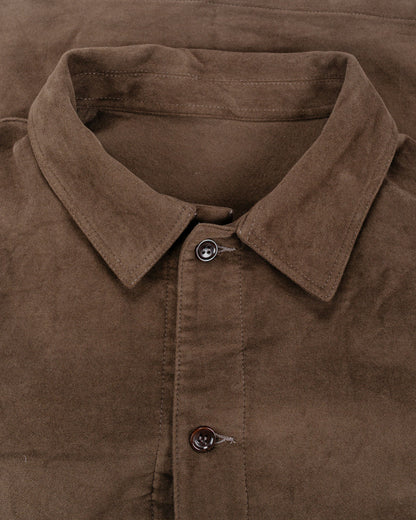 James Coward Signal Shirt Dark Brown Cotton Moleskin