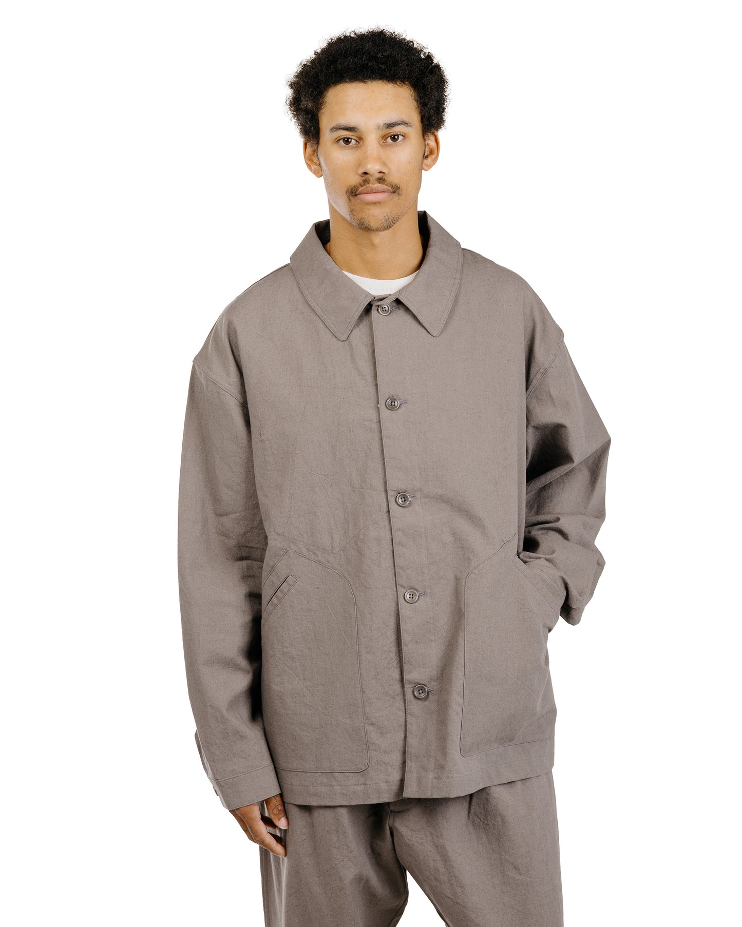 James Coward Signal Shirt Mid Grey Cotton/Linen/Ramie Overdye Canvas