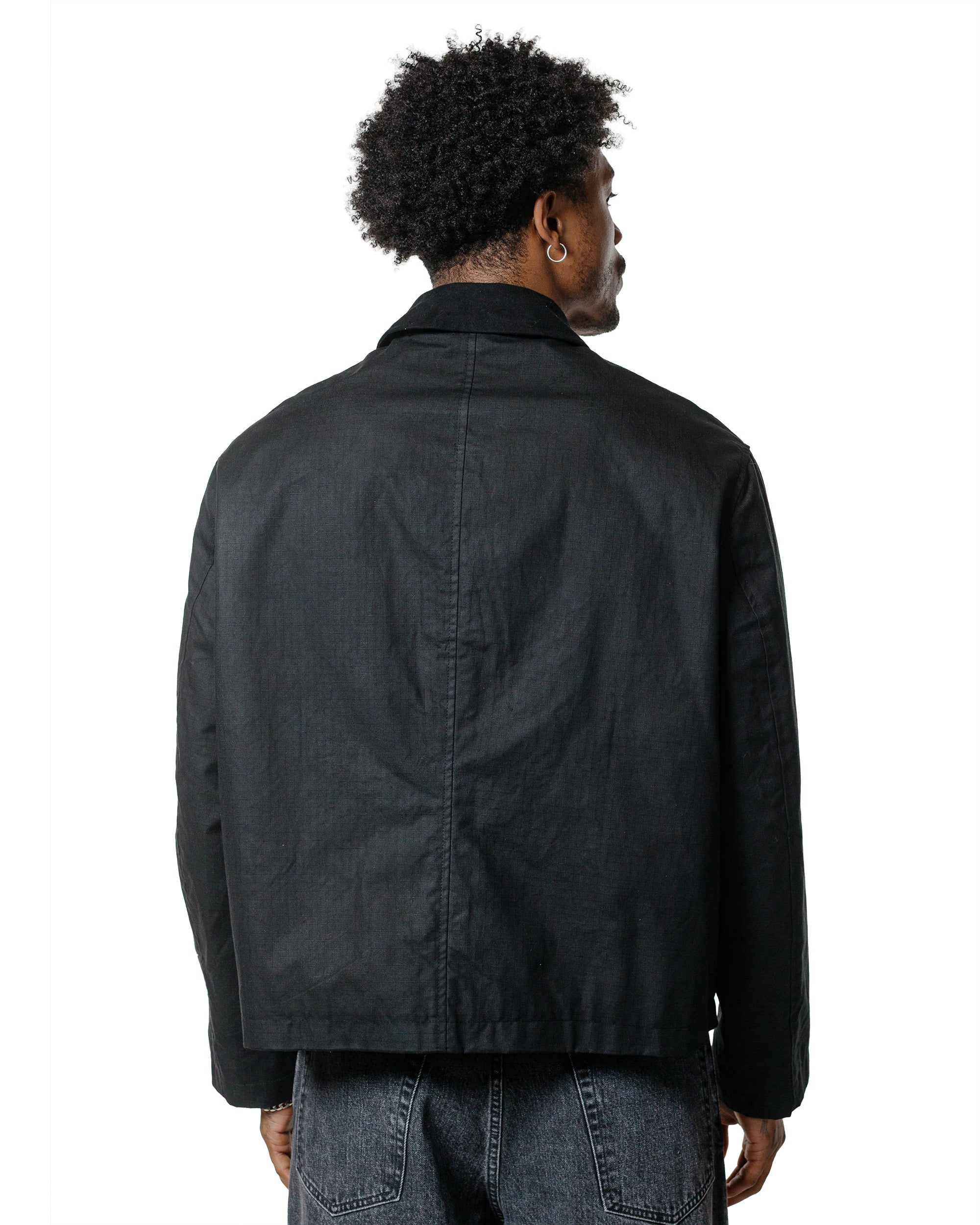 James Coward Site Jacket Black Waxed Organic Cotton Ripstop
