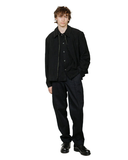 James Coward Site Jacket Dark Black Cotton Moleskin model full