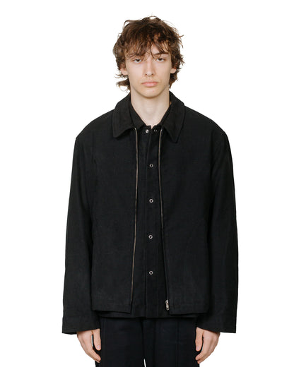 James Coward Site Jacket Dark Black Cotton Moleskin model front