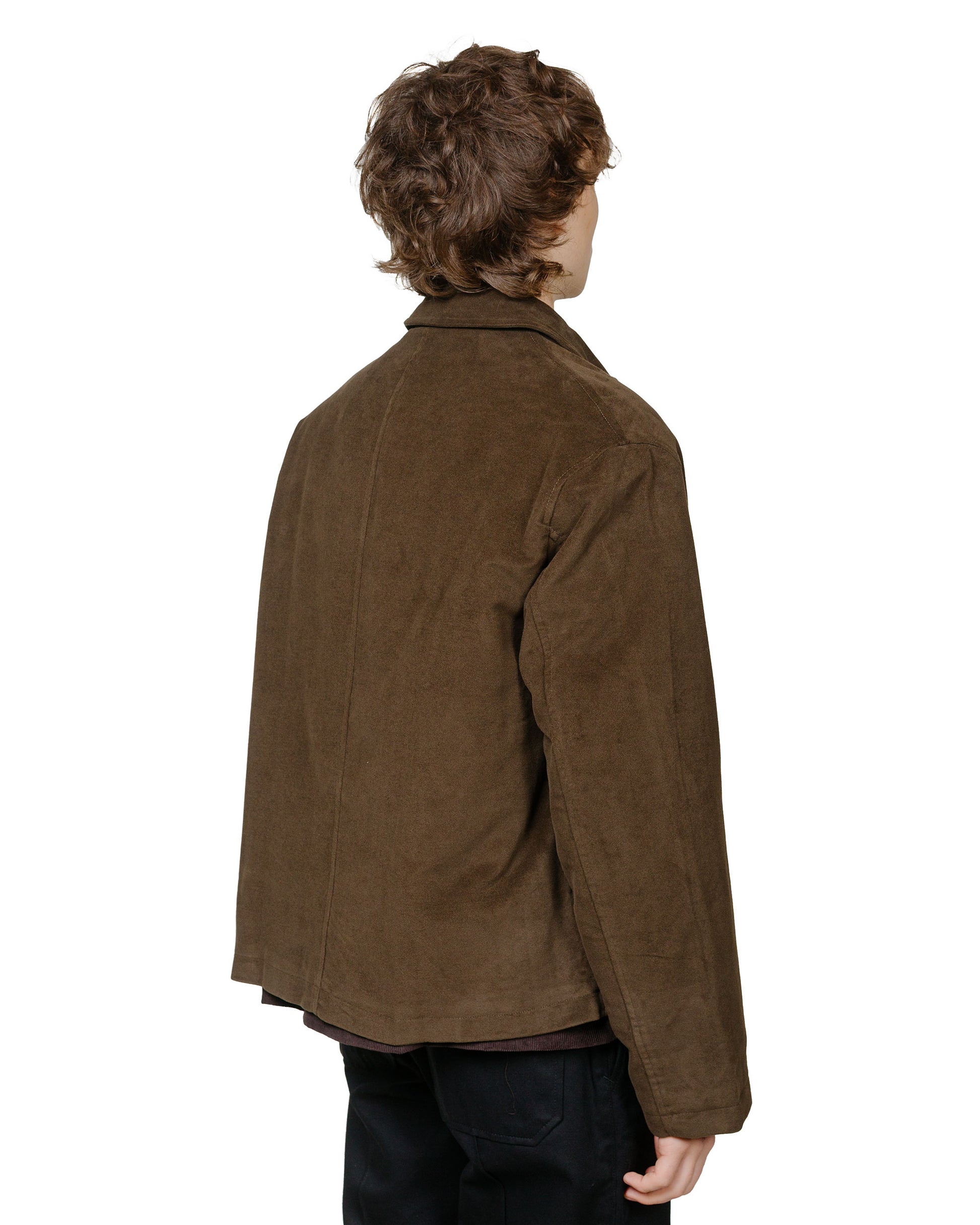 James Coward Site Jacket Dark Brown Cotton Moleskin model back