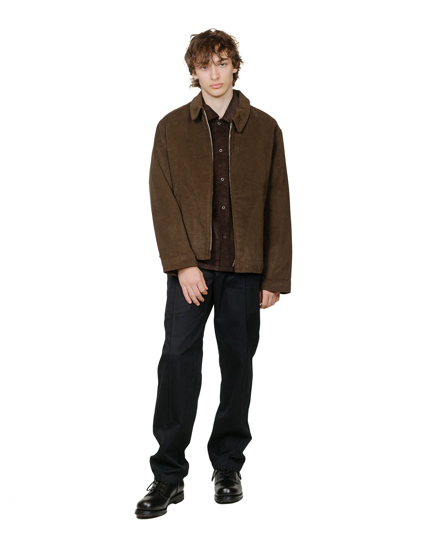 James Coward Site Jacket Dark Brown Cotton Moleskin model full