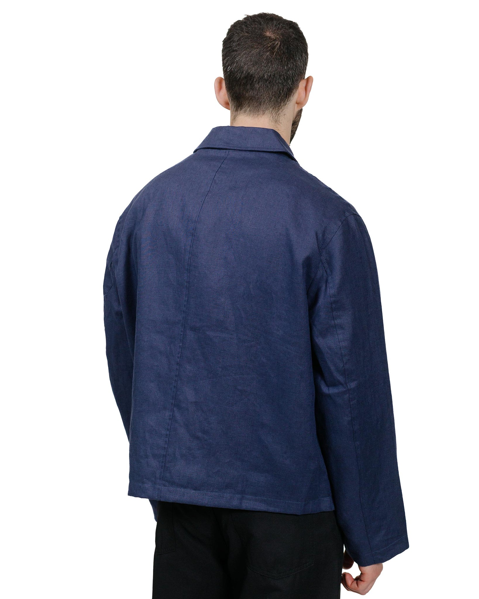 James Coward Site Jacket Midnight Belgian Linen model back
