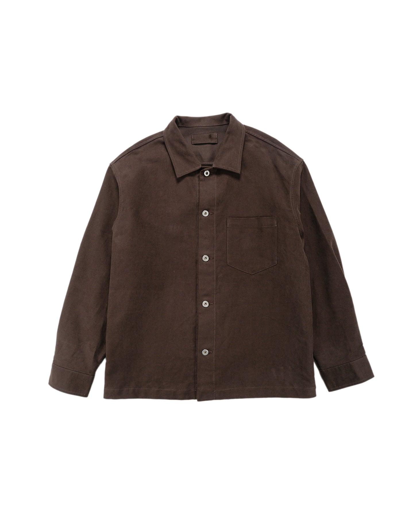 James Coward Travail Shirt Dark Brown Cotton Moleskin