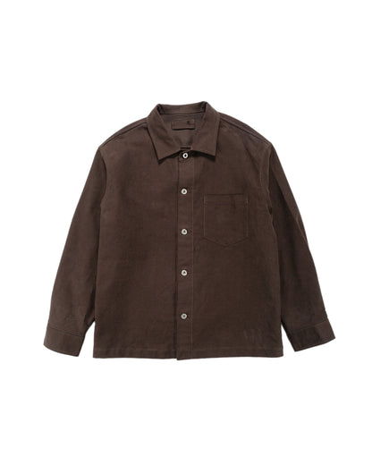 James Coward Travail Shirt Dark Brown Cotton Moleskin