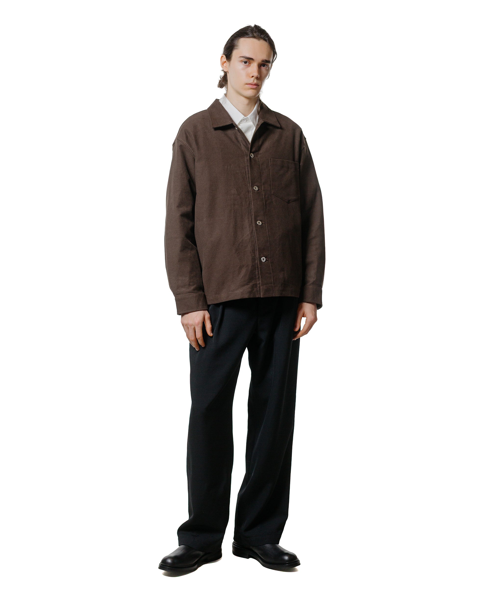 James Coward Travail Shirt Dark Brown Cotton Moleskin