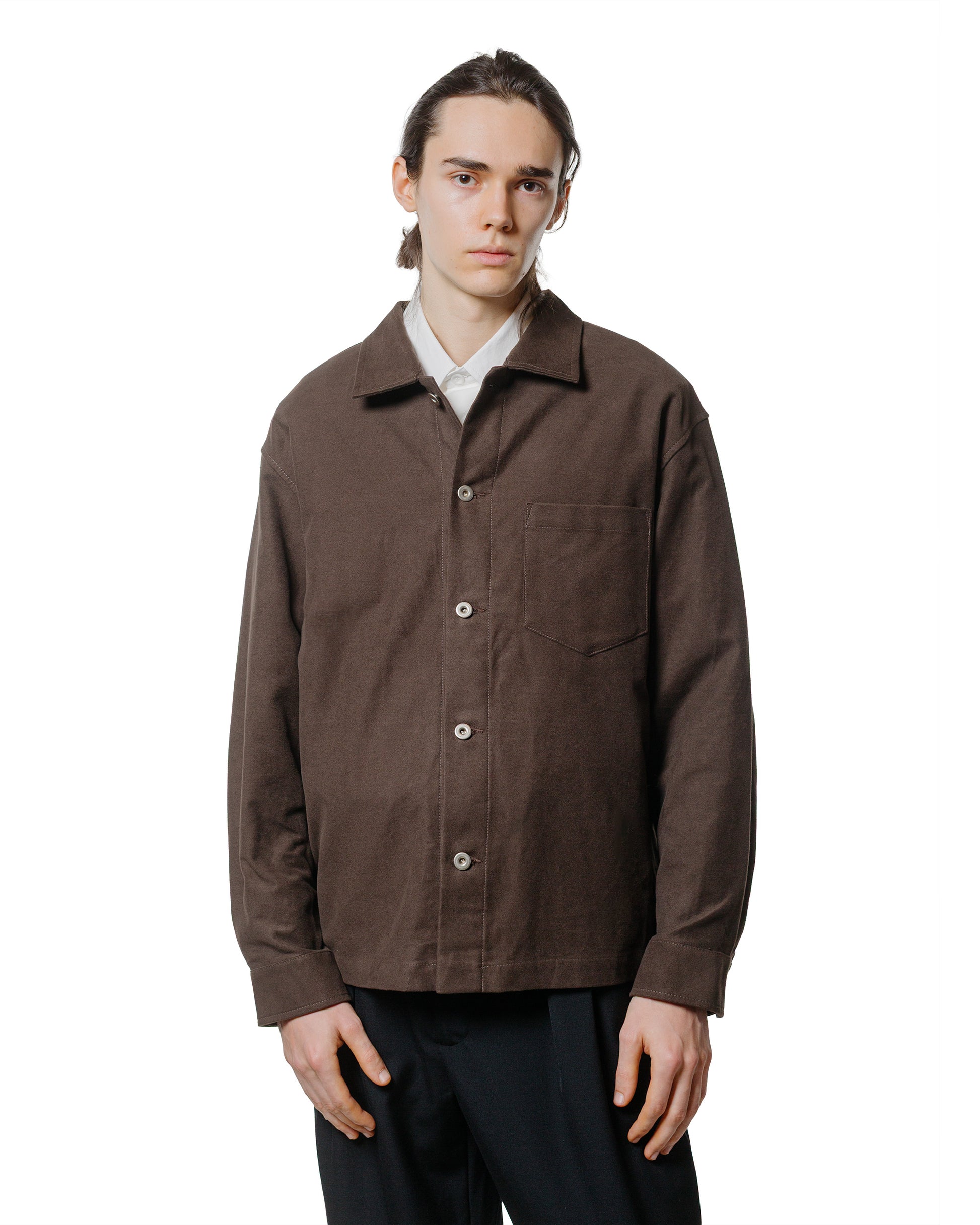 James Coward Travail Shirt Dark Brown Cotton Moleskin
