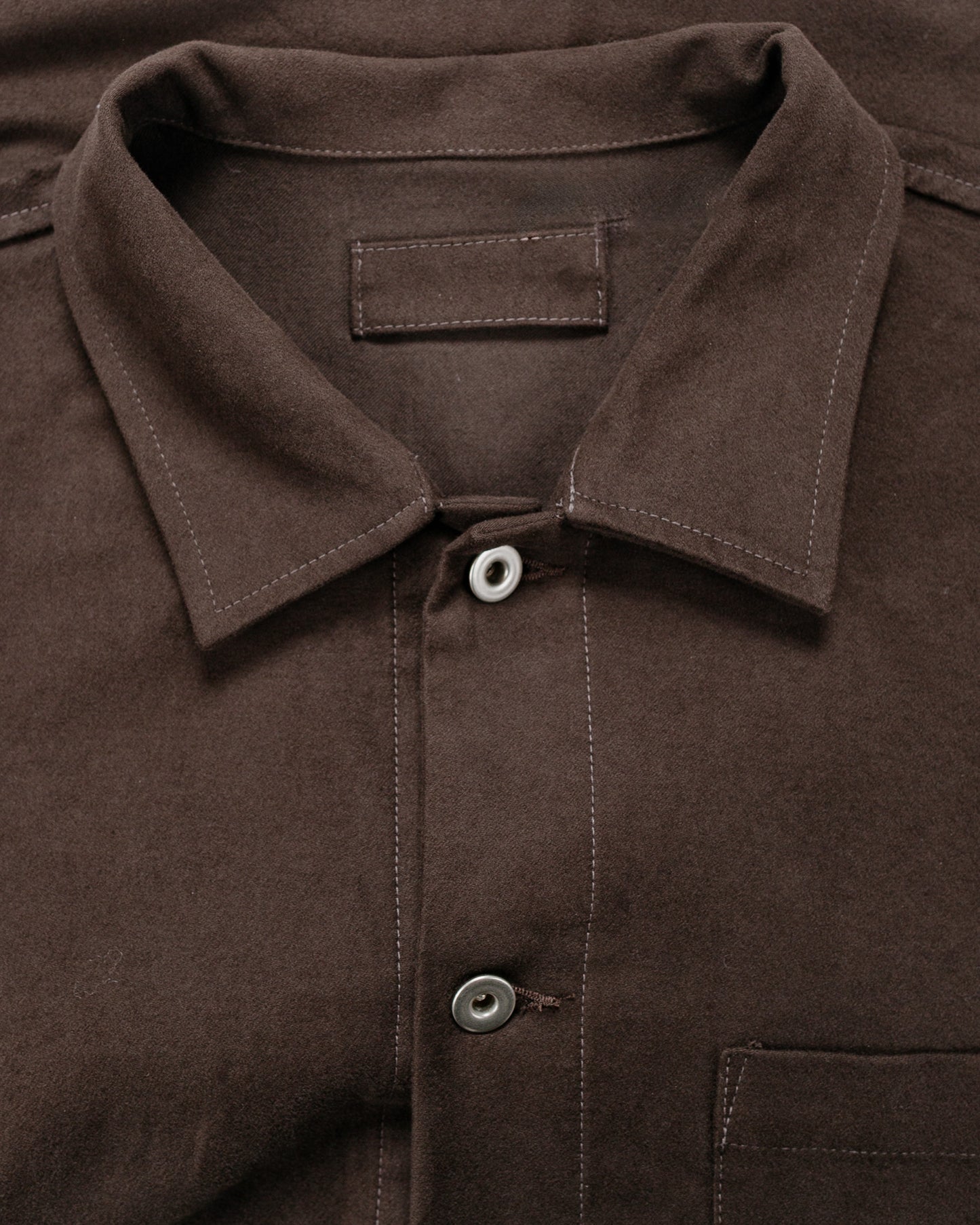 James Coward Travail Shirt Dark Brown Cotton Moleskin