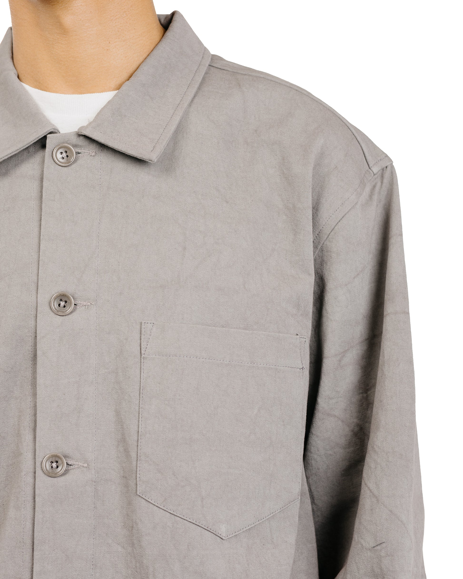 James Coward Travail Shirt Light Grey Satin Drum Cotton