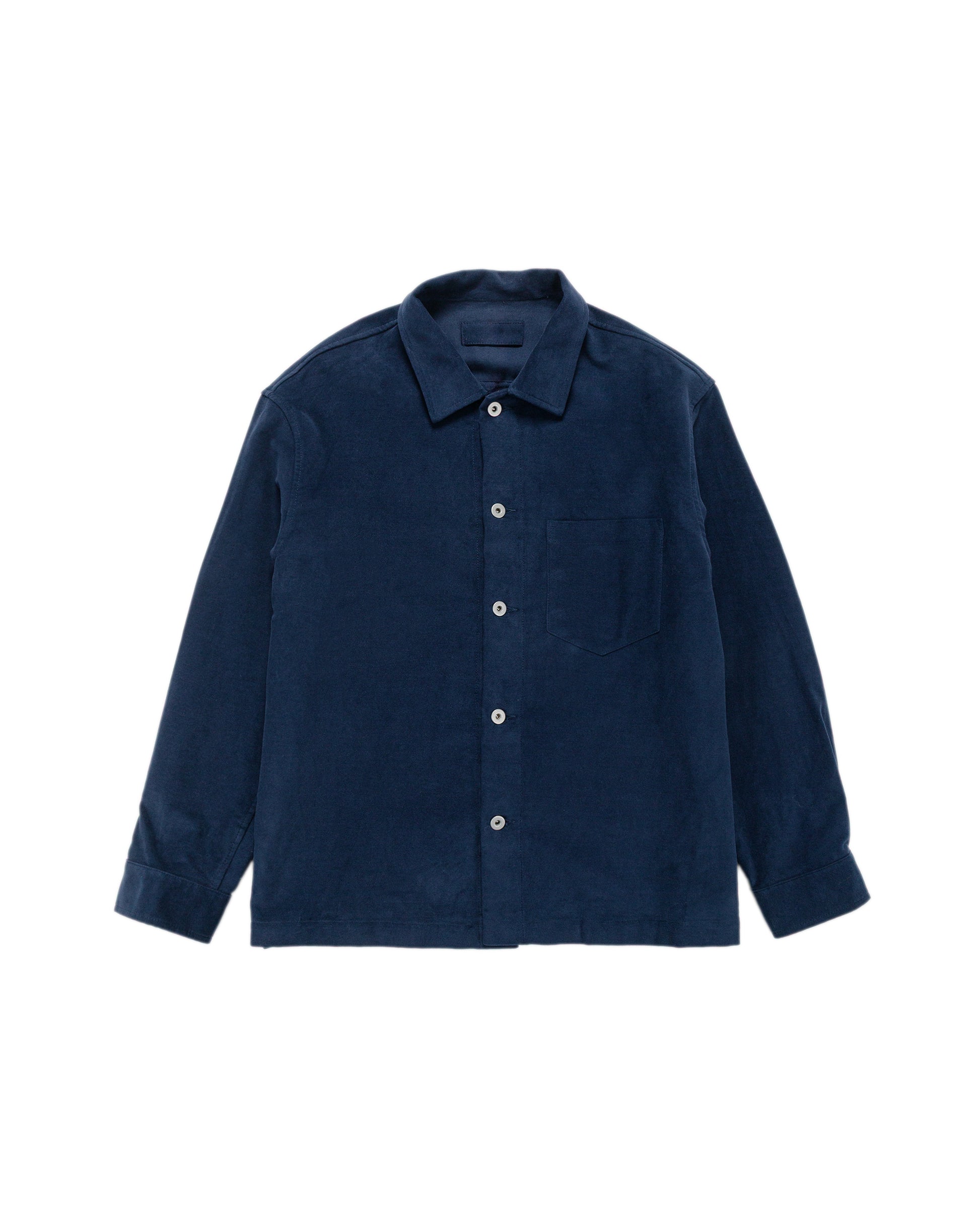 James Coward Travail Shirt Navy Cotton Moleskin